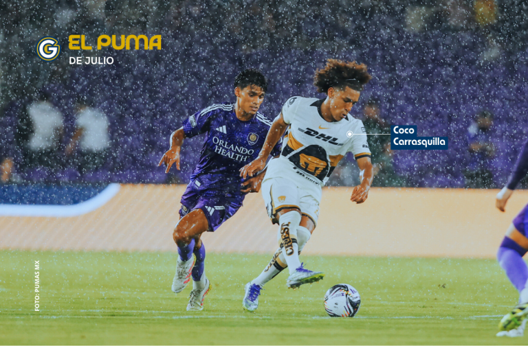 Adalberto Coco Carrasquilla es el Puma del mes, el mejor jugador de Pumas en julio. (Foto: Pumas MX)
